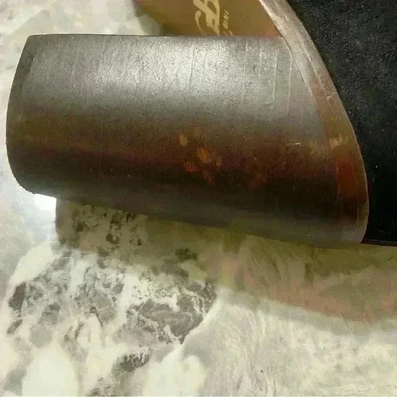 Gianni Bini Shoes Womens Size 9.5 Black Block Heel Lace Leather Peep Toe Cutout - Picture 4 of 12